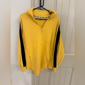 Victoria's Secret Yellow and Black Zip-Up Sweater size small